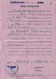 1920 Geburtsurkunde Maria Metzl (Lehner) 99LEH