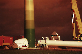 1997 Montage des 1. Windrades in Zurndorf 14LAUB