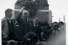 1950er 1.Mai Kundgebung Johann Bruckner, Johann Böhm Gewerkschaftspräsident 3SCHME