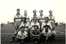 1950er v.l.h. ?, K. Kuhne, Hr. Pamer ???? ASV Zurndorf  20K