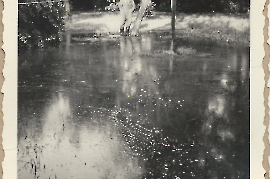 1950er Hochwasser M. Sonnleitner bei der Götz Mühle 49GÖ