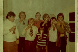 1971 5 Jahre Leithatal Buam v.l. J. Sochr, W. Dürr, E. Metzl, E. Dürr, J. Markl, P. Unger, K. Meidlinger, A. Meidlinger 55DW