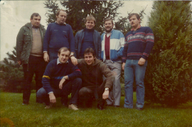 1984 Leithatal Buam J. Sochr, W. Dürr, St. Reiter, P. Unger, R. Pingitzer, vorne: E. Dürr, N. Wendelin 58LB