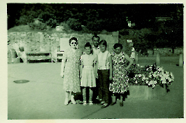 1957 L. Ecker, M. Bruckner, Michael Weiß, ? Tochter, Hildegard Weiß 80DM