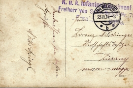 1914 K.u.K. Infantrieregiment Rückseite