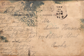 1914 Postkarte Maria Neuman, geb Schneemayer zu A. Horwath von Fort Calhoun Rückseite 67HW